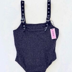 Dream Bandits Black Sparkle Bodysuit Small